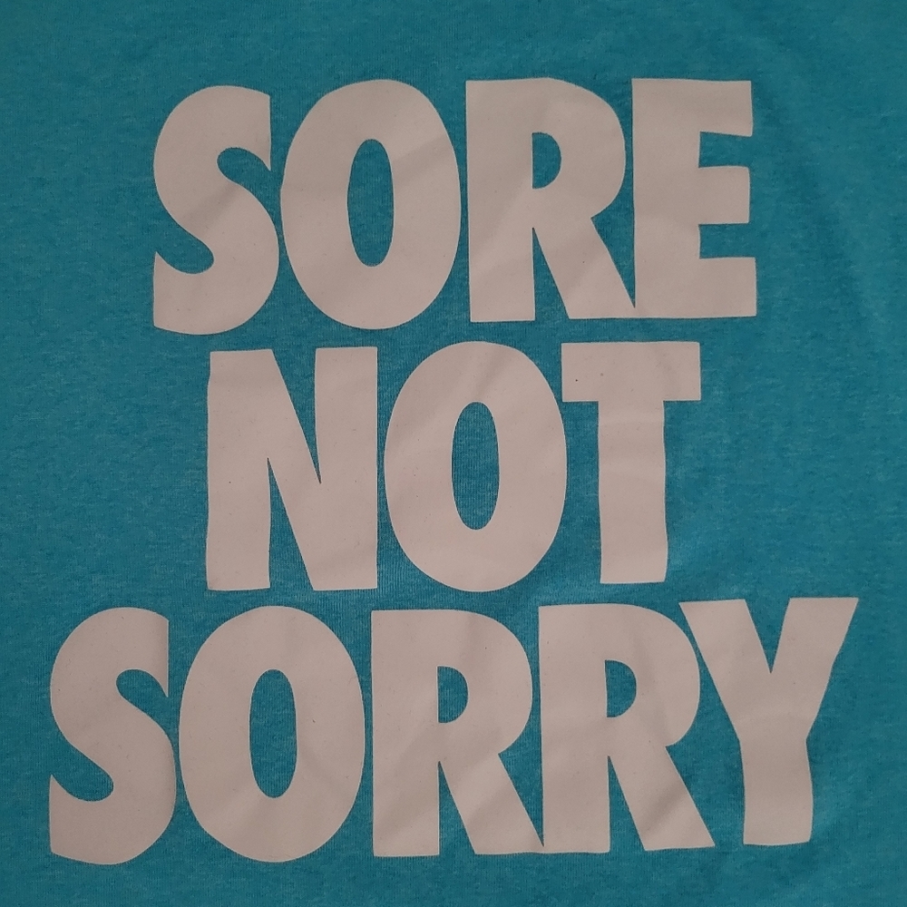 Nike Sore not Sorry blue gym workout sport dri fit tank top size XS - Picture 3 of 8
